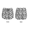 thumbnail image 3 of Balery Black White Halloween Pattern Women's Running Shorts with Liner 2 Pockets Elastic Workout Athletic Gym Yoga Shorts-XX-Large, 3 of 7