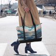 thumbnail image 4 of FORMRS Canvas Laptop Tote Bag for Women with 15.6" Computer Compartments Shoulder Handbag, Rolling Waves, 4 of 7