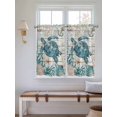 thumbnail image 6 of Kitchen Curtains 54 Inches length, Teal Sea Turtle Coastal Window Treatment Curtain Drapes, Summer Beach Nautical Starfish Retro Thermal Insulated Drapes for Basement Hotel RV, 42"x54", 2 Panels, 6 of 7