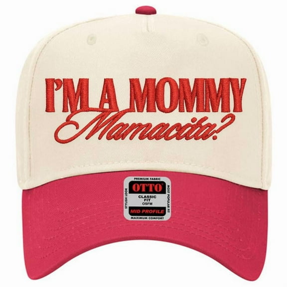 I’M A MOMMY Mamacita Hat, Retro Two-Tone Trucker Cap with Bold Embroidered Letters, Adjustable Vintage Baseball Hat for Stylish Moms and Women