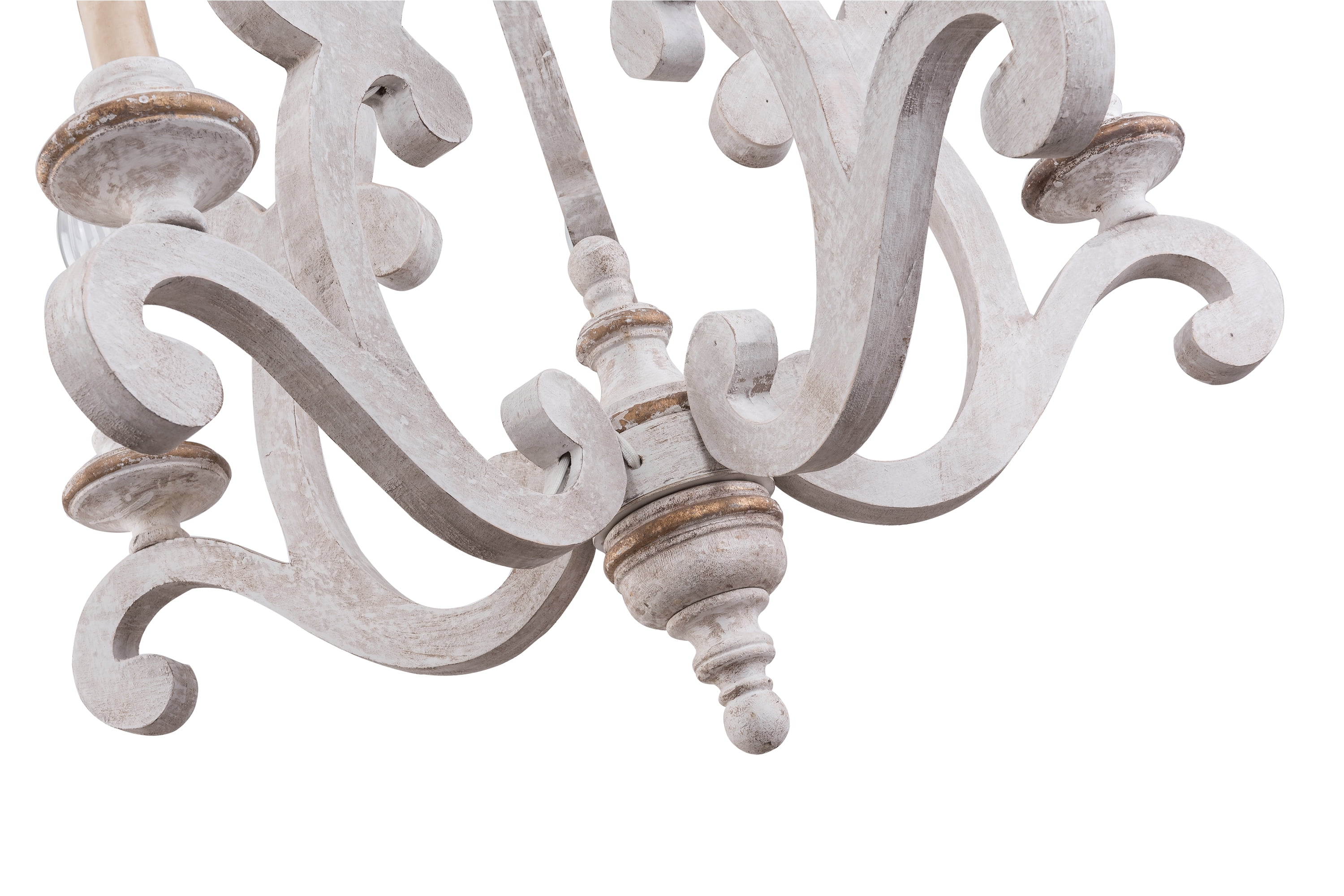 Belladepot 5-light White Wooden Vintage Chandelier