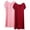 Pink+Wine, variant on 2 Pack Plus Size Nightgowns Women Comfy Nightshirts Short Sleeve Sleep Shirt Loose Plain Sleepwear Soft Loungewear for Women Night Dress 2X 3X 4X (Built in Bra) Clearance Blue+Wine