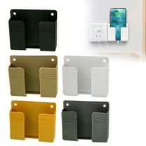 Basdi Wall Phone Holder, No-Drill Wall Mount Phone Holder with Charging - Self-Adhesive Shower & Rv Mount, Universal Stand, Hands-Free Viewing & Charging Solution, Charging Phone Stand, Black