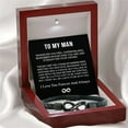 thumbnail image 2 of 8-word Stainless Steel Black Handmade Leather Men's Bracelet, 2 of 2