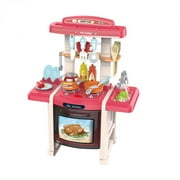 Angle View: little tikes kitchen set for toddlers with Role Play Accessories, Realistic Light Sound Steam Simulation, Real Cooking and Water Boiling Sounds, Water Outlet