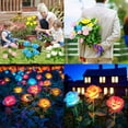 thumbnail image 6 of KOMI Solar Garden Lights Outdoor, 4 Pack Solar Lights Outdoor with 20 Rose Flowers, Waterproof 7 Color Changing Solar Powered Flowers Lights for Outside Patio Yard Pathway, 6 of 7