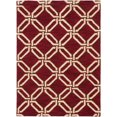 thumbnail image 3 of Tapis Fait-main Trellis Crème Rouge Laine  5'0x7'0, 3 of 3
