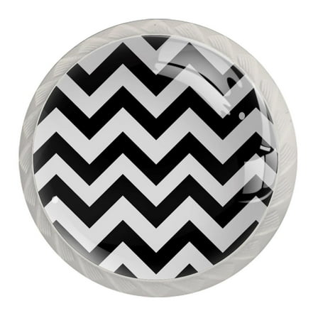 4 Pcs Black Lines Knobs for Kitchen Cabinet Cupboard Dresser Bookcase Drawer Pulls Handles Round Home Decor