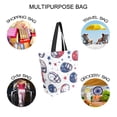 thumbnail image 7 of FORMRS Womens Canvas Tote Bag with Zipper Inner Pocket Shoulder Handbag, Cartoon American Football Helmets, 7 of 7