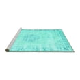 thumbnail image 2 of Ahgly Company Machine Washable Indoor Square Persian Turquoise Blue Traditional Area Rugs, 8' Square, 2 of 4