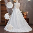 thumbnail image 6 of JAJAHO Satin Dress For Girls With Pearls Design Sleeveless Bow Maxi Ball Gown Flower Girl Dress For Wedding Birthday Party Formal Wear 8-13Y, 6 of 9