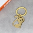 thumbnail image 3 of Stainless Steel Cute Cat Pendant Keychain for Women Men Animal Jewelry Fashion Wedding Party Gifts, 3 of 5