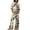 Beige, variant on Women's Pajama Sets Short Sleeve Sleepwear Loungewear Summer Outfits For 2 Cotton Linen Set Oversized T Shirts Straight Leg Pant Tracksuit Plus Size Womens Clothing