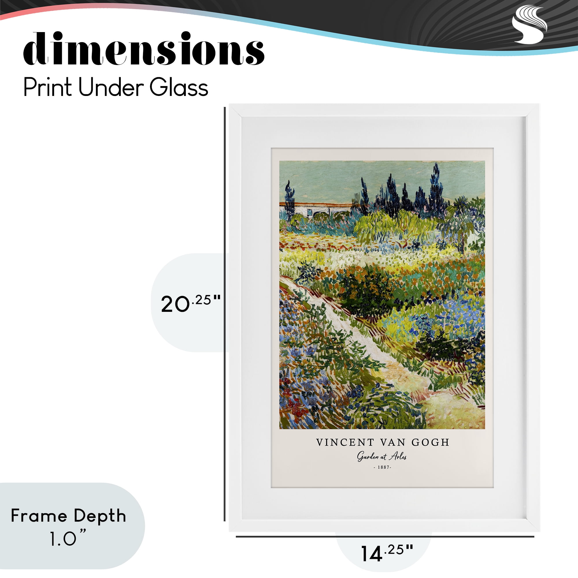 Stupell Industries Classic Garden At Arles White Framed Print Under Glass, design by Vintage Hustle