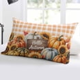 thumbnail image 5 of Orange Pumpkins Fall Throw Pillow Cover 12 x 20 Inch Decorative Pillow Cover Plaid Thanksgiving Botanical Checkered Lumbar Pillowcase Seasonal Rectangle Cushion Case for Couch Sofa Bed Living Room, 5 of 7