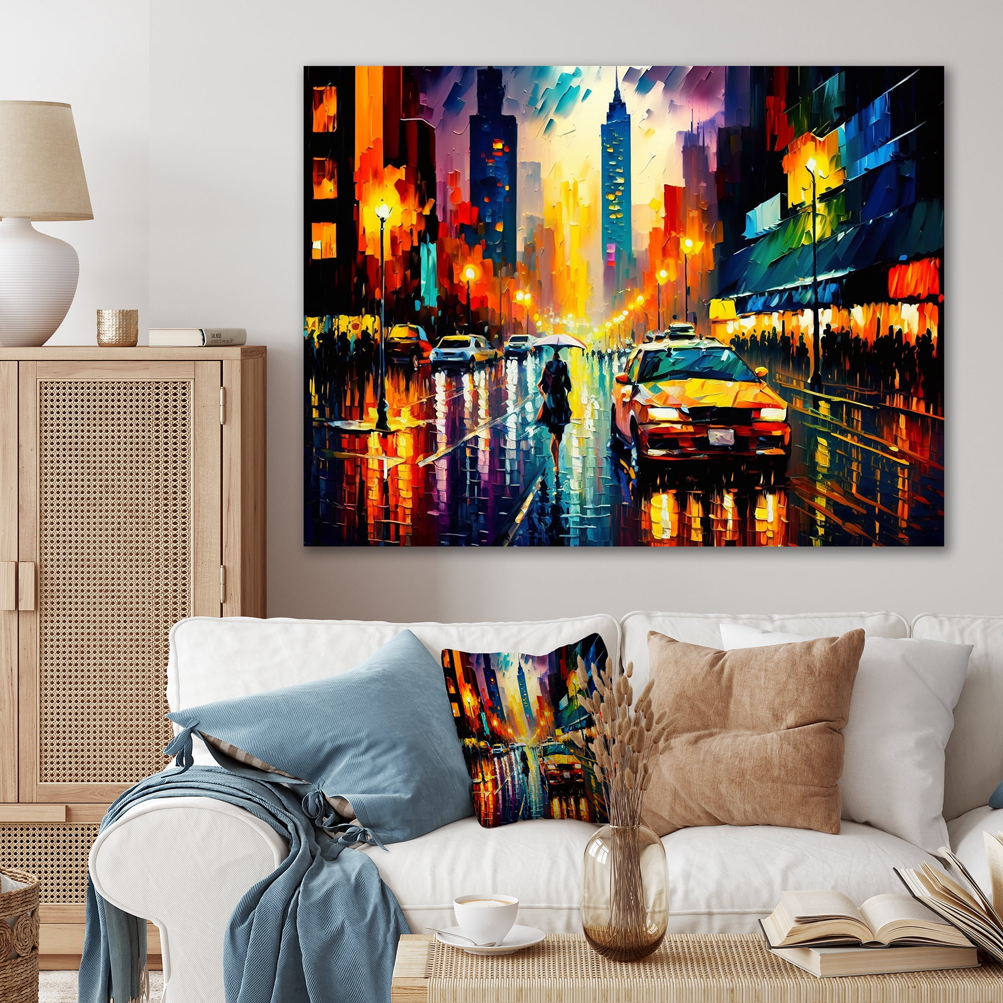 Designart Colorful Manhattan Time Square III Canvas Wall Art