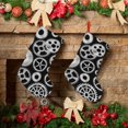 thumbnail image 6 of Bingfone Metallic Gears Print Personalized Christmas Stocking - Snowman Design Large 18 inch,Family Holiday Season Decor, 6 of 8