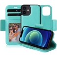 thumbnail image 1 of navor Detachable Magnetic Wallet Case with RFID Protection Compatible for iPhone 12 Mini [5.4 inch] [Vajio Series] - Mint, 1 of 5