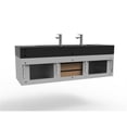 thumbnail image 4 of Nile 60" Gray Wood Floating Vanity with Black Top and Gold Trim, 4 of 10