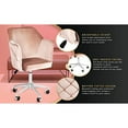 thumbnail image 6 of Impressions Vanity Pearl Tufted Vanity Chair with 360 Degree Swivel with Adjustable Height (Pink), 6 of 6