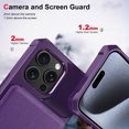 thumbnail image 5 of TECH CIRCLE for Apple iPhone 16 Pro Case 6.3" 2024, Plastic/PU Leather Phone Case with Magnetic Button Closure Credit Card Holder Slots, Wallet/Kickstand Function, Lightweight Protective Cover, Purple, 5 of 8