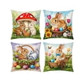thumbnail image 2 of AZXY Easter Throw Pillow Covers 18x18 Set of 4, Bunny & Egg Decorative Pillowcases, Soft Flock Fabric Pillow Covers for Couch Sofa Living Room Bedroom Spring Easter Home Decor, 2 of 6