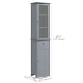 thumbnail image 3 of kleankin Slim Bathroom Storage Cabinet with Adjustable Shelves Drawer, 3 of 10