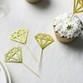 thumbnail image 6 of BalsaCircle 24 Gold Glittered Diamond Ring Cake Cupcake Toppers Wedding Party Accessories Decorations Supplies, 6 of 8