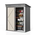 thumbnail image 6 of Asofer 5' x 3' FT Outdoor Storage Metal Shed, Small Shed with 2 Lockable Door, Dark Gray, 6 of 6