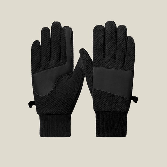 Women's Touchscreen Winter Gloves, Fleece Lined Cold Weather Gloves with Non-Slip Grip, Windproof Thermal Gloves for Cycling Driving and Outdoor Use - Black