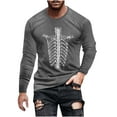 thumbnail image 2 of FDGIU Men's Halloween Graphic Tees Men Fashion Casual Print Sports Long Sleeves Round-Neck Blouses Shirts Casual Shirts, 2 of 5