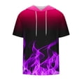 thumbnail image 3 of Qiopertar Liquidation à Moins de 5$ T-Shirt à Manches Courtes à Capuche Col Rond Impression Numérique pour Hommes en Liquidation, 3 of 4