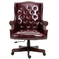 thumbnail image 3 of PU Leather Desk Chair with High Back, 360° Rotating Boss Chair Executive Office Chair with Wingback and Smooth Glide Caster Wheels, Computer Work Chair with Thick Padded Seat and Backrest, Burgundy, 3 of 7