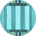 thumbnail image 1 of Ahgly Company Indoor Round Abstract Light Blue Contemporary Area Rugs, 5' Round, 1 of 4