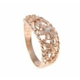 thumbnail image 2 of Pink rose gold plated 925 sterling silver 5 Hawaiian plumeria flower cz ring curve style size 10, 2 of 4