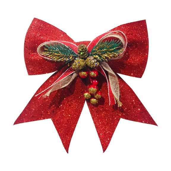 Lilixerw 6.7 x 7.1 inch Christmas Bow Decorations,Large Christmas Tree Bow Sequin Bow Ties for Home Christmas Party Christmas Ornaments