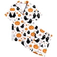 thumbnail image 3 of SJLDQY Halloween Girls Pajama Sets Button Down Short Sleeve Shirts Shorts 2 Piece Hallowmas Pjs Sets Casual Sleepwear Comfy Loungewear Sets for Kids, 3 of 6