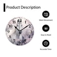 thumbnail image 4 of 12 Inch Wall Clock Battery Operated Silent Clock Decorative for Office, Kitchen, Outdoor, Living Room，Beautiful Horse with Cherry Blossom Elegant, 4 of 4