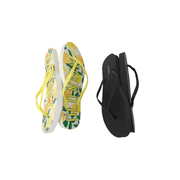Old Navy Women Beach Summer Casual Flip Flop Sandals (7 Lemon Logo & Black Flip flops)