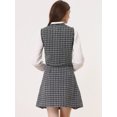 thumbnail image 4 of Chaleco de Tela de cuadros Allegra K Vintage de los 50s Negro XS, 4 of 5