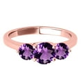 thumbnail image 2 of Aonejewelry Women's 2.25 Carat Three Stone Amethyst Ring in 10k Rose Gold, 2 of 4
