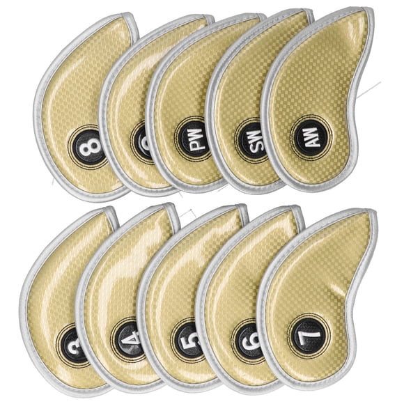 Club Iron Cover, PU Club Covers, With Numbered Label Universal Soft For Club Head Club Silver,Gold