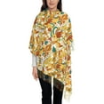 thumbnail image 3 of Zufioo 70s Groovy Hippie Print Long Plush Tassel Scarf, Winter Shawl Accessories for Women, 3 of 8