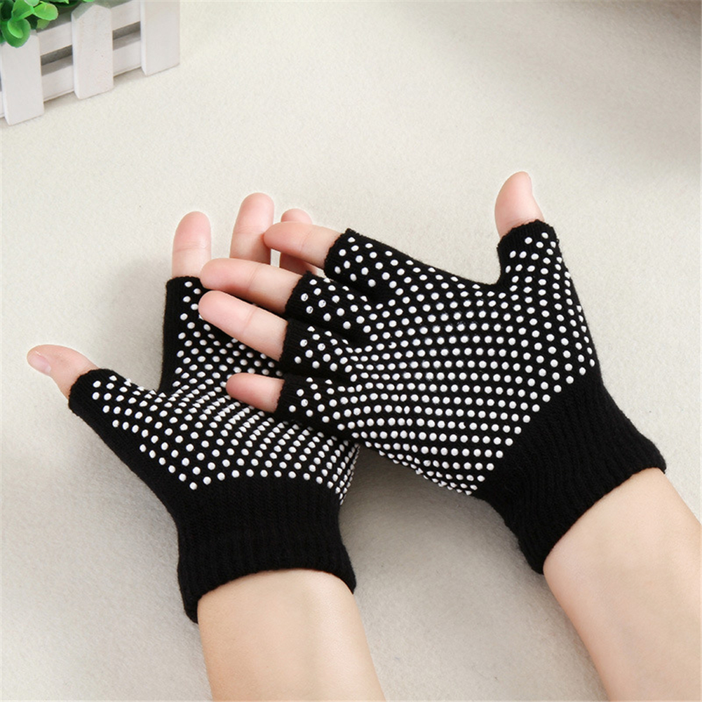 Half Finger Antiskid Abrasion Resistant Yoga Sports Gloves Pure Cotton