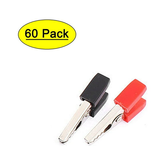 Unique Bargains 60pcs 30mm Pre-Insulated Multimeter Test  Alligator Clip Clamp Connector