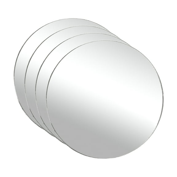 Uxcell 4Pcs Shatter Proof Acrylic Mirror, 1.2" Circle Round Corner Mirror(Self Adhesive, Safety, Shatterproof) Suited to Bathroom Science Home Gym Wall Decor