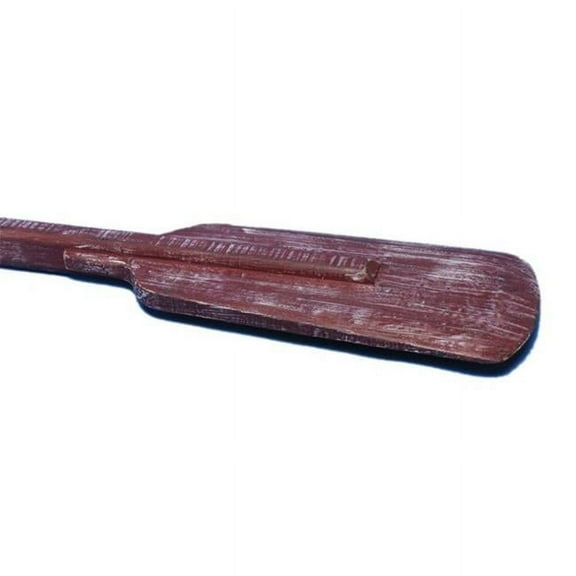 Handcrafted Decor Solid-Red-Oar-36-301 Wooden Rustic Hampshire Decorative Squared Boat Oar with Hooks- 36 in.