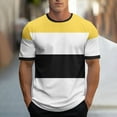 thumbnail image 2 of Khunlpohl Striped Short Sleeve for Mens Crewneck Basic Casual Tshirts Color Block Summer Loose Tees Tops, 2 of 5