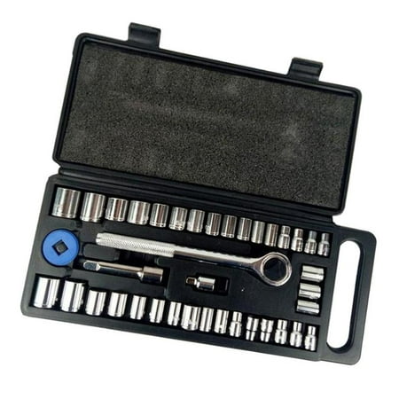 

40x 3/8 1/4 Drive Metric Ratchet Socket Wrench Mould Bit Repair Tools Set
