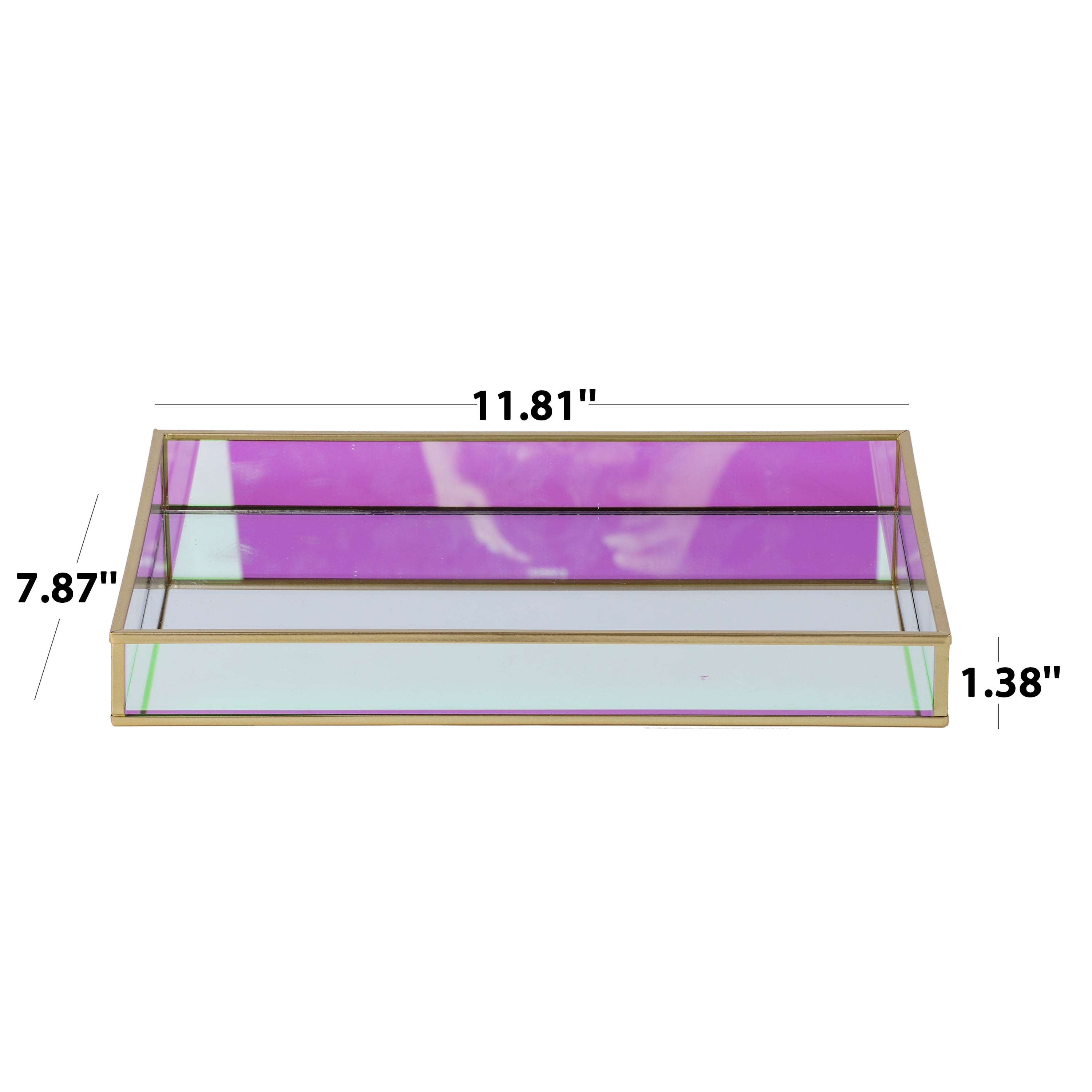Mainstays Iridescent Glass and Copper Tabletop Tray